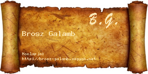 Brosz Galamb névjegykártya